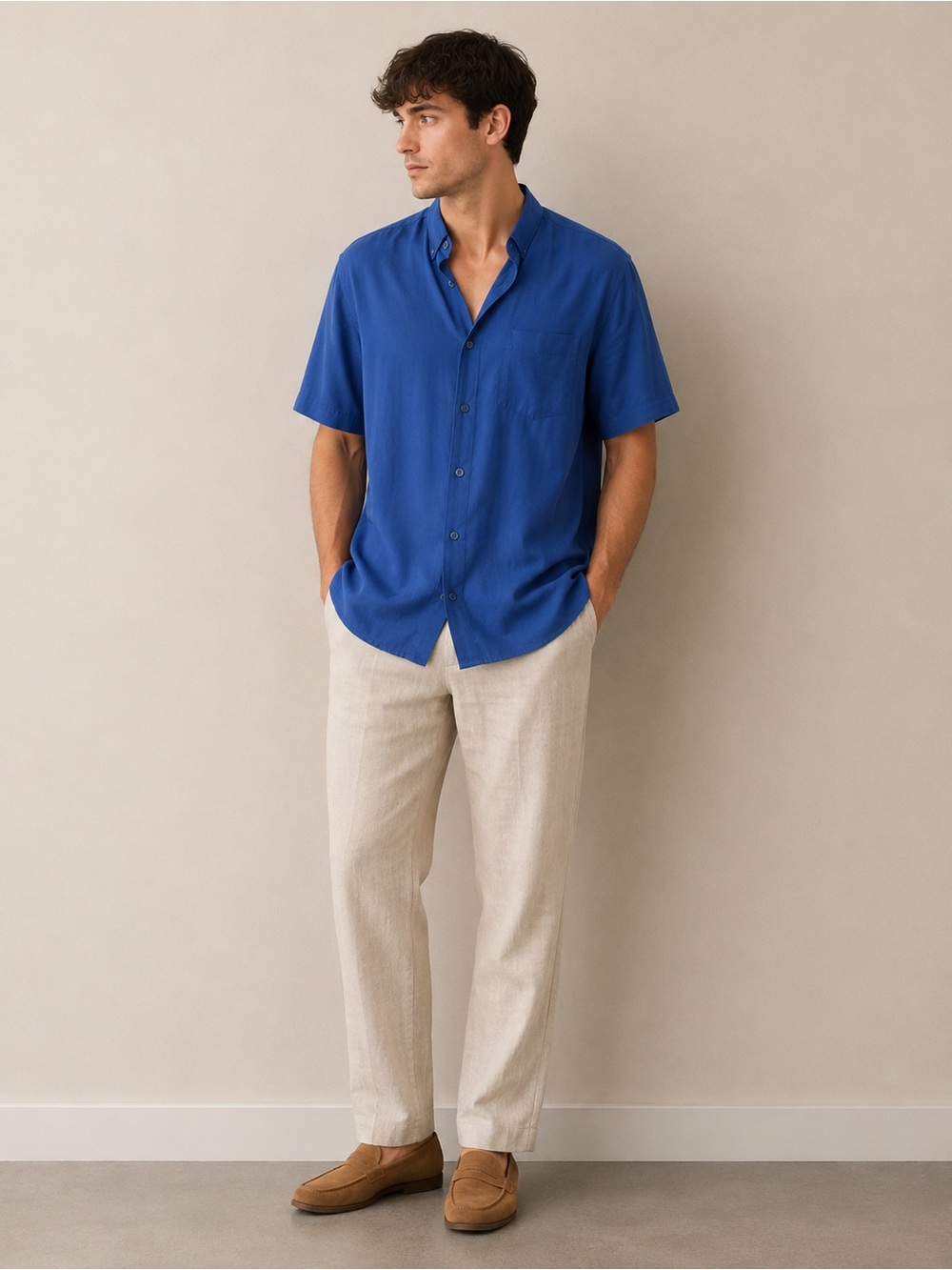 Genelli 100% Pure Silk Button-Up Shirt – Men’s XL